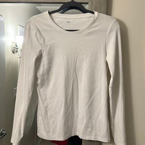 Uniqlo WOMEN RIBBED COTTON CREW NECK LONG SLEEVED T-SHIRT